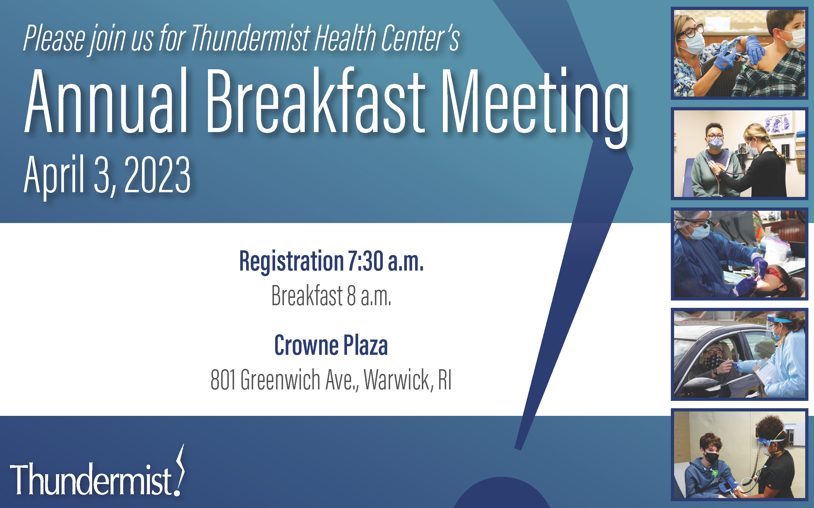 Image announcing Annual Breakfast at the Crowne Plaza.